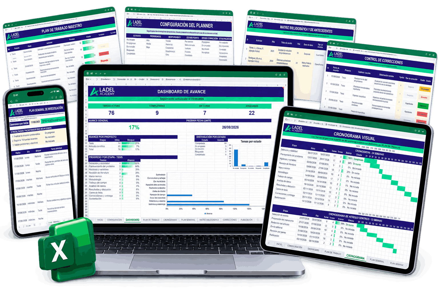 Planner de Avance para Tesis y Artículos Científicos