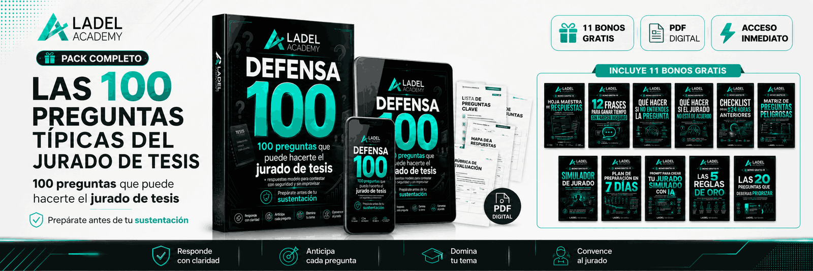 Las 100 preguntas típicas del jurado de tesis más 11 bonos gratis
